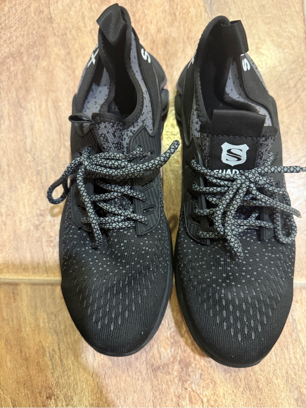 Suadex Black Unisex Knit Sneakers Steel Toe Work Safety Shoe Shoes Sz 41